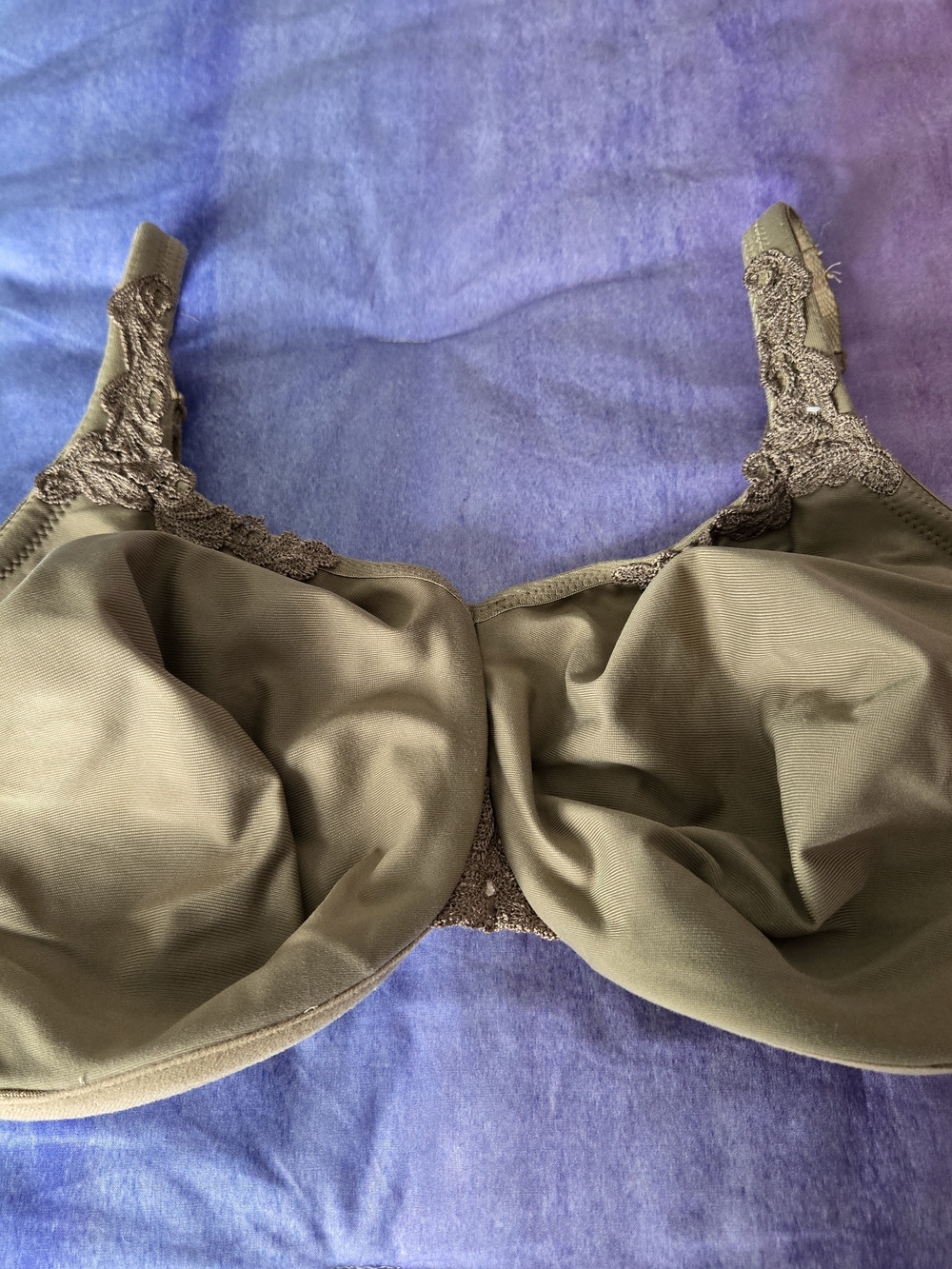Wacoal Taupe Seamless Underwire Bra with Lace Accents Style 85814